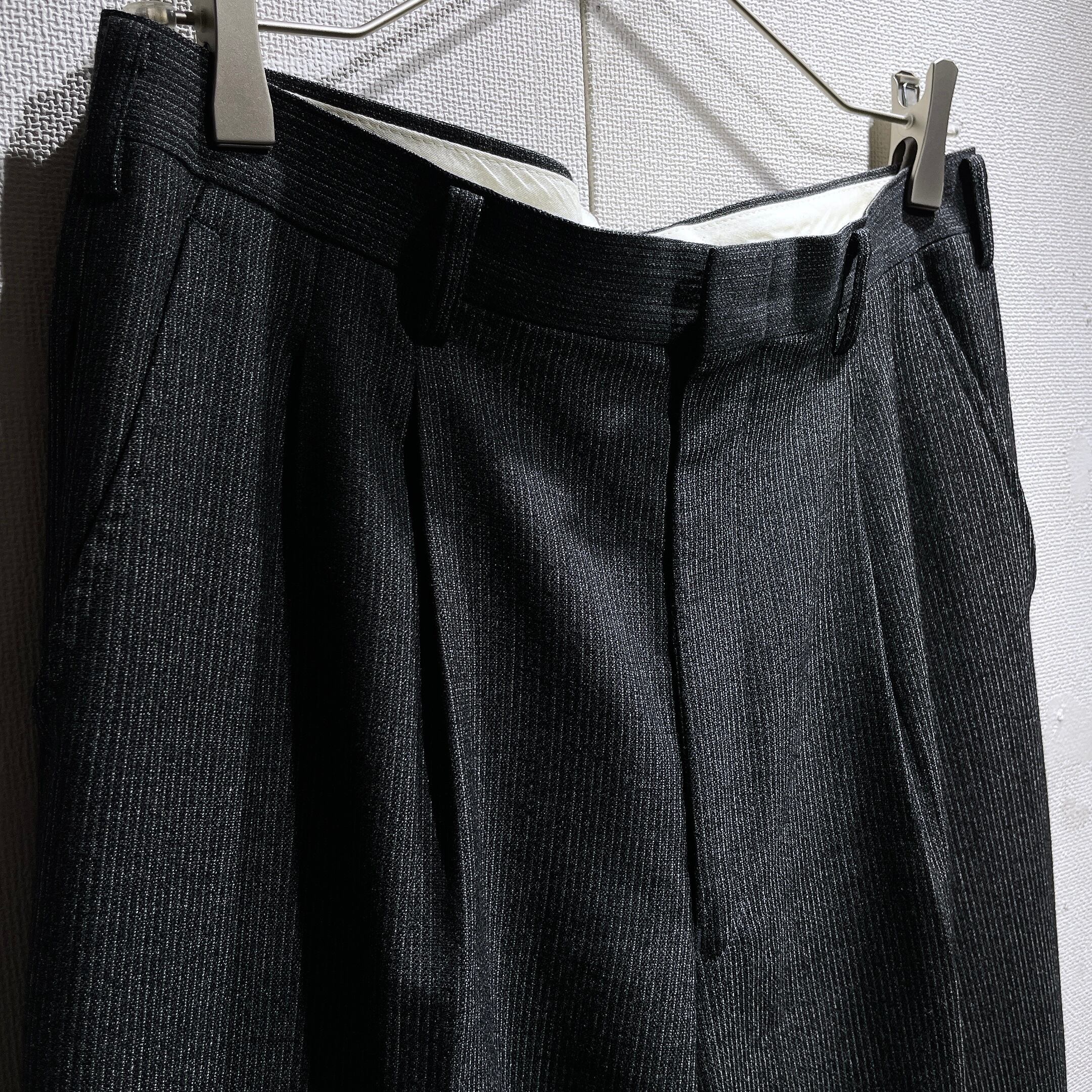 1990s Beautiful silhouette Stripe two tuck vintage Slacks pants