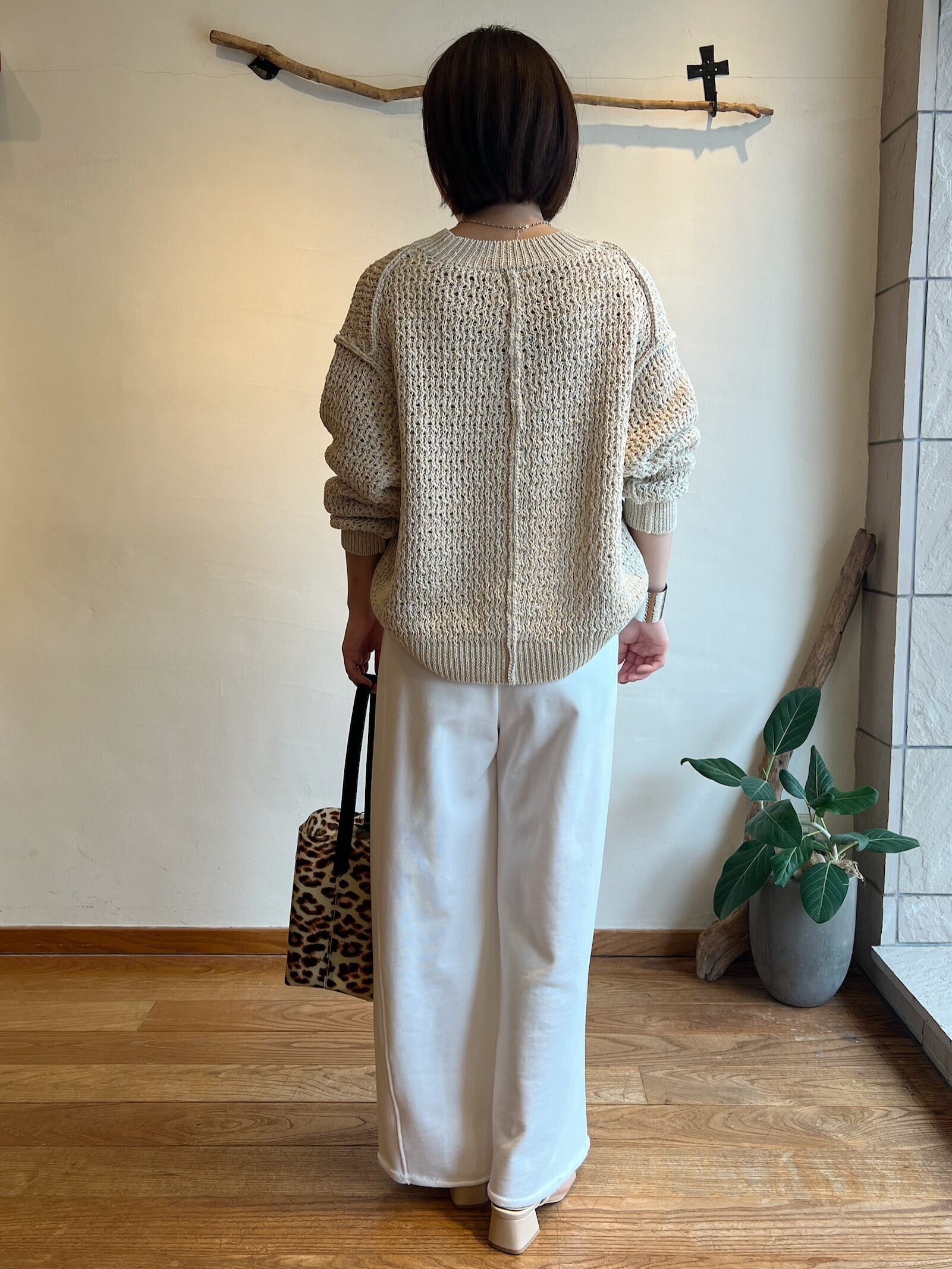 はるちゃ unfil ハニカムメッシュフリンジトップス unfil (アンフィル) double honeycomb mesh sweater / ダブルハニカム