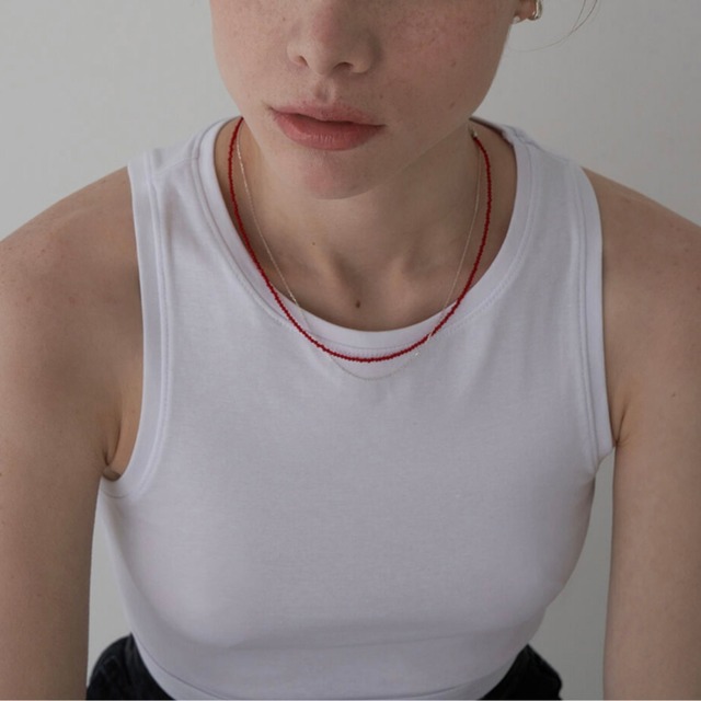 beaded double layer necklace J00137