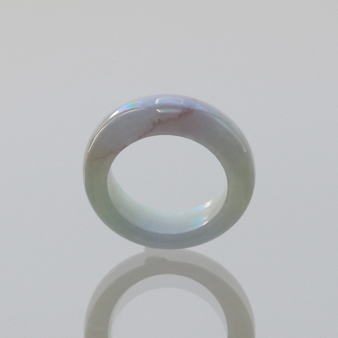 【4号】 レアカラー！ lavender  翡翠くり抜き甲丸リング A貨翡翠 jd_rg2518