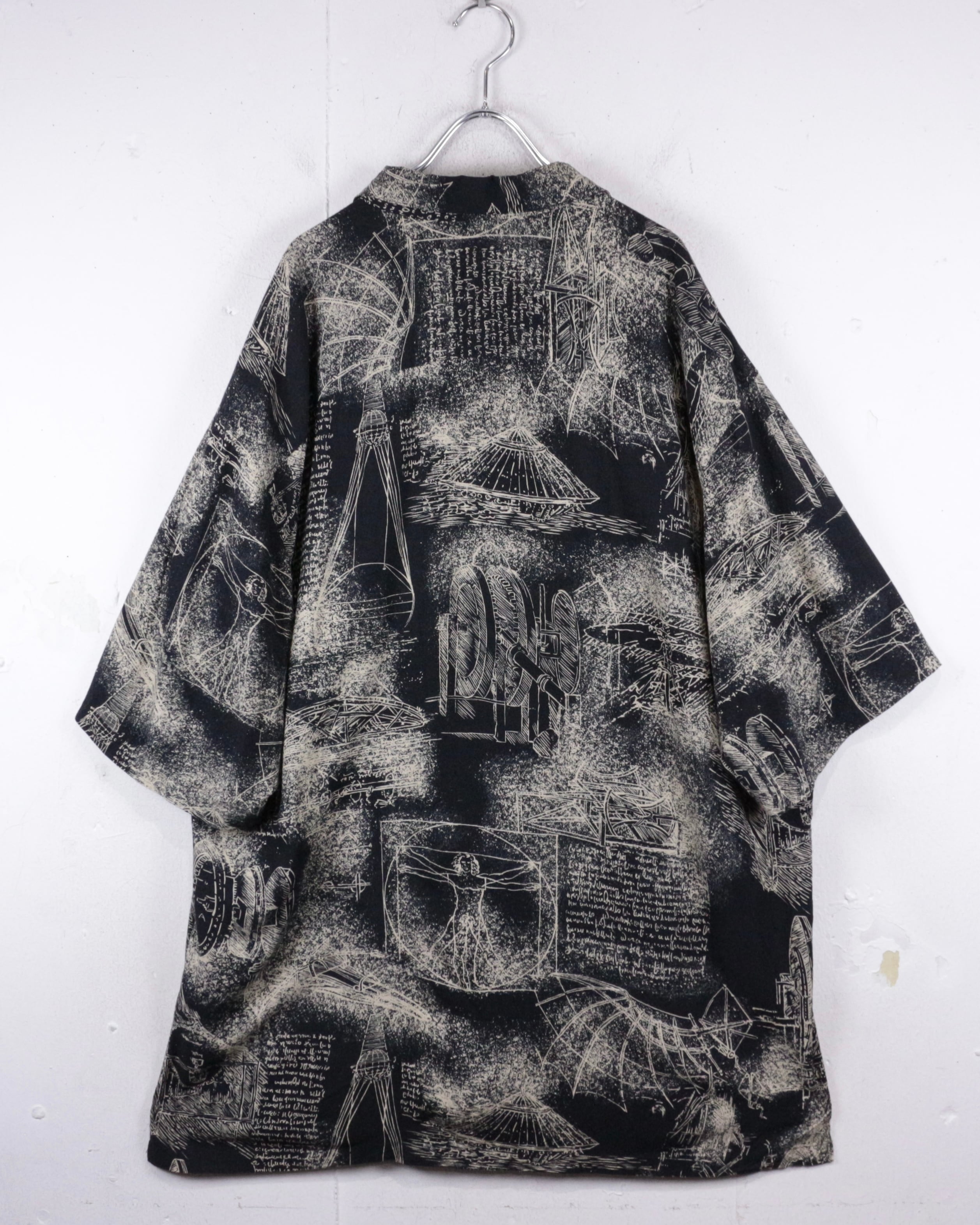 Caka act2】“Leonardo da Vinci” Art Graphic Vintage S/S Shirt