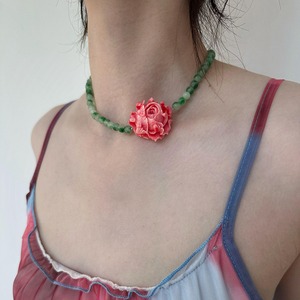 atmshop富の花レトロ翡翠ネックレス
