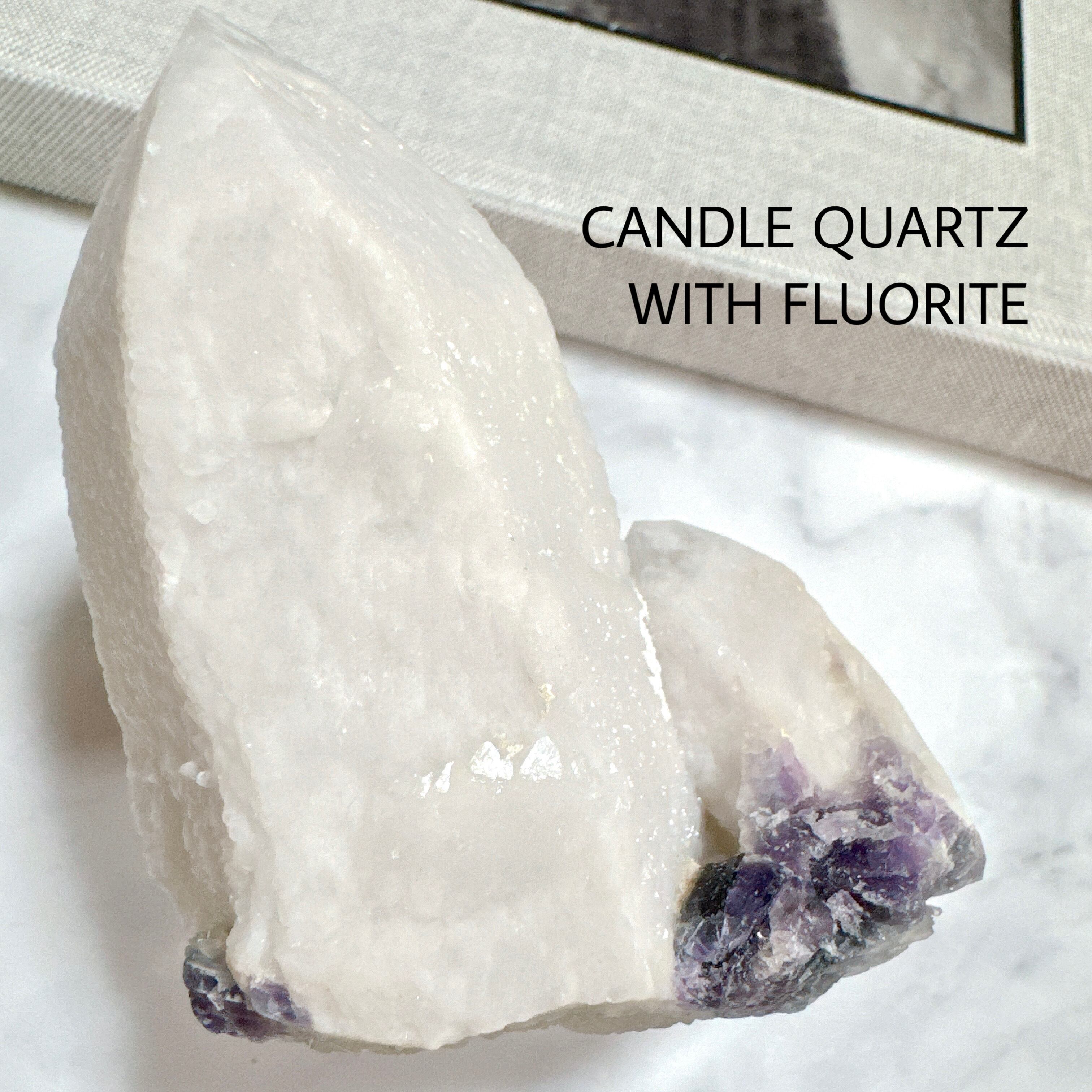 モンゴル産 フローライト共生キャンドルクォーツ 原石 天然石