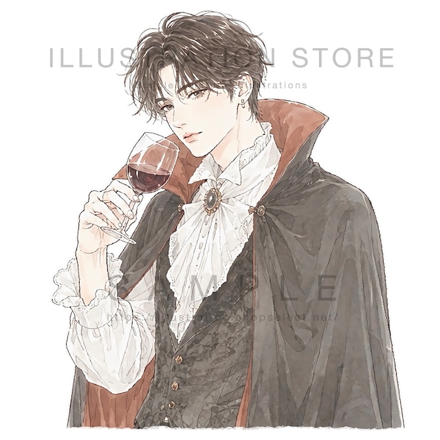 吸血鬼の男性のイラスト素材