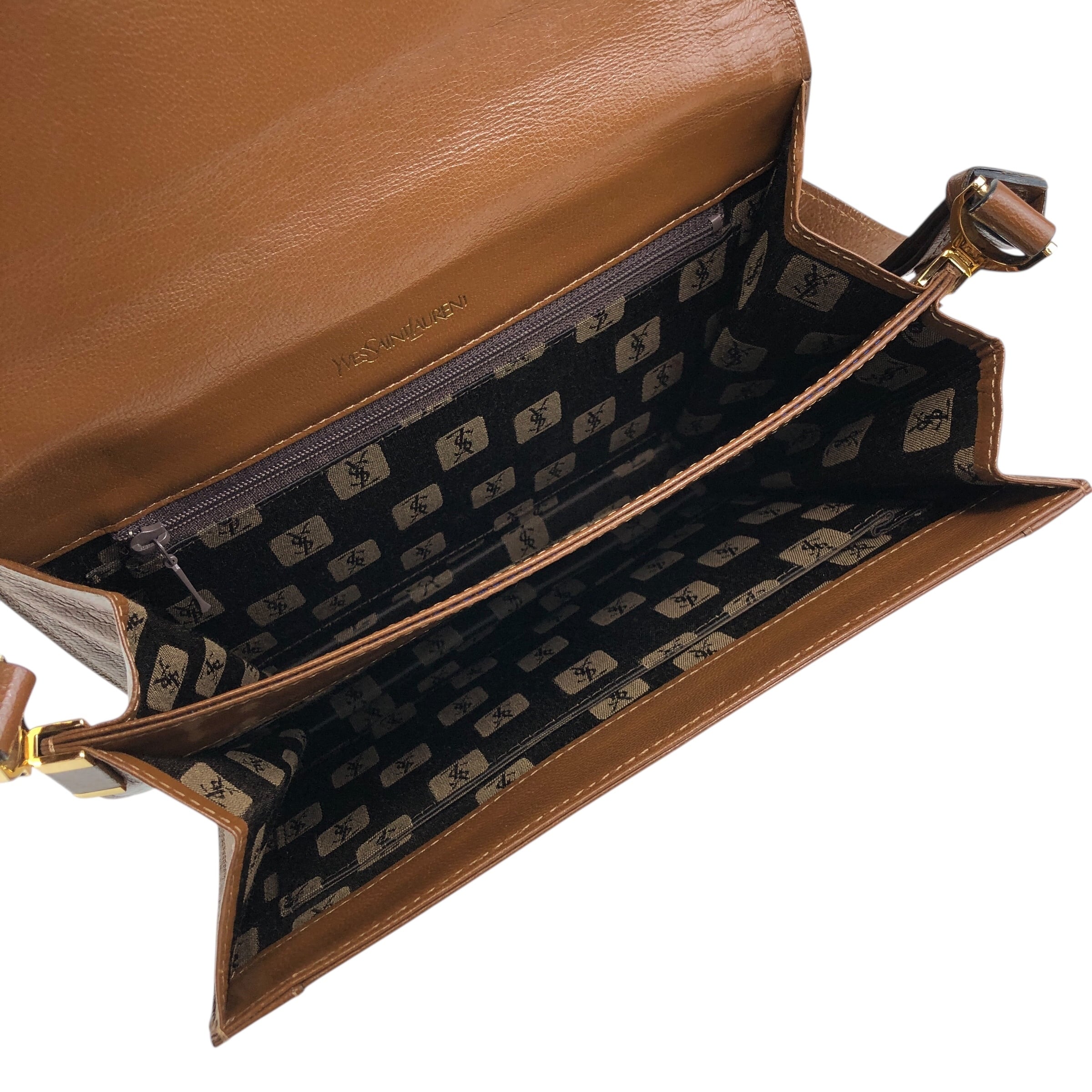 Yves Saint Laurent イヴ・サンローラン ハンドバッグ ブラウン YSL