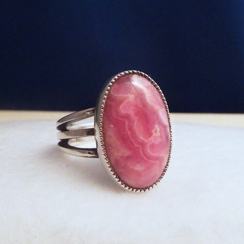 インカローズシルバーリング インカローズ(ロードクロサイト)・シルバーリング スリーアームリング