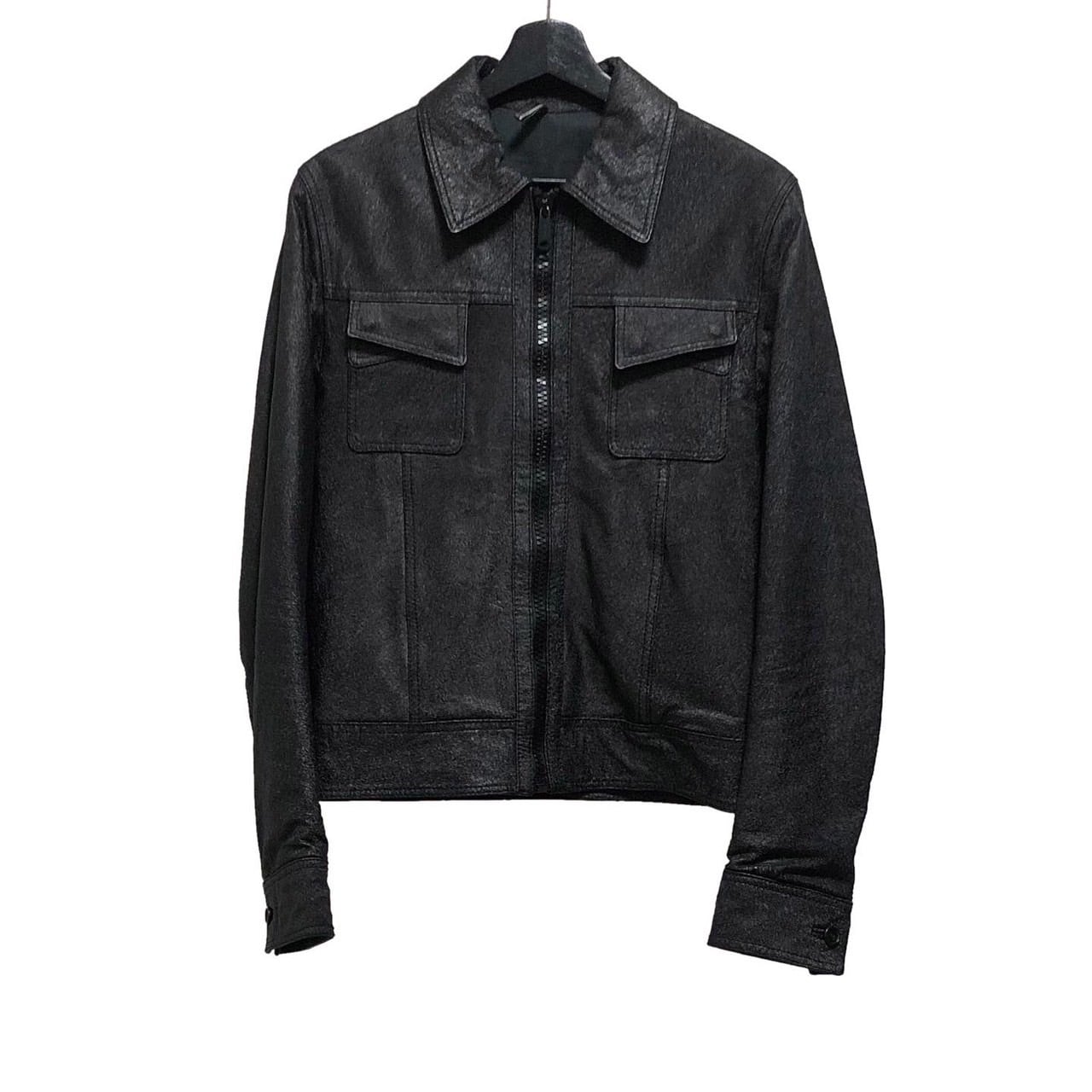 archive DIOR HOMME cross pocket destroyed leather jacket | NOIR ONLINE