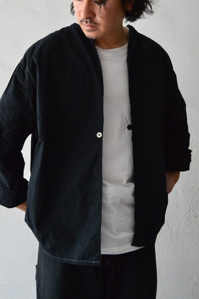 VENTITANK PROJECT EURO SWEDISH ARMY 1970's COSTOM REMADE SURGICAL HANTEN SHIRT DYED BLACK DEAD STOCK スウェーデン サージカルハンテンシャツ