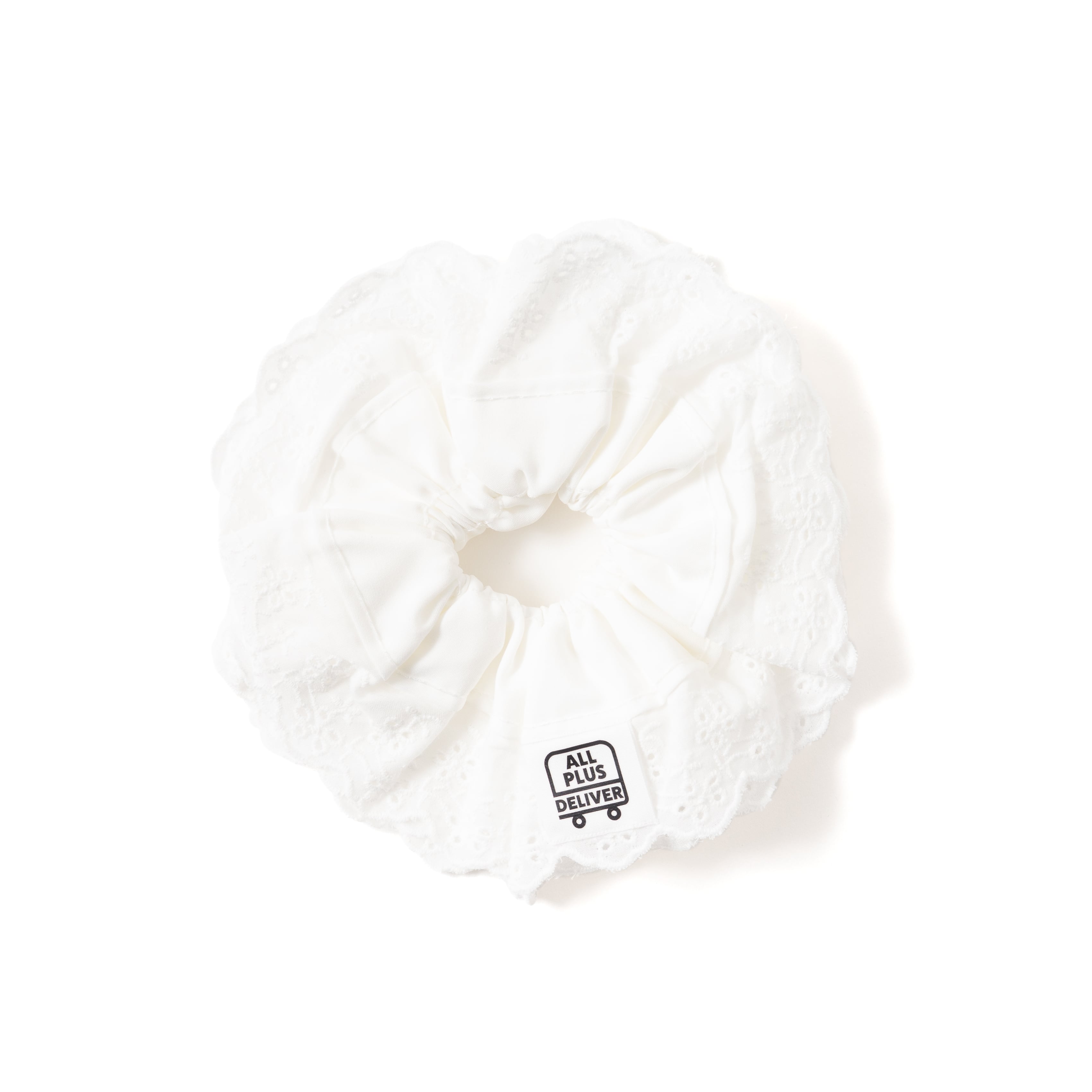 ALPSDR LOGO HAIR SCRUNCHIE / WHITE