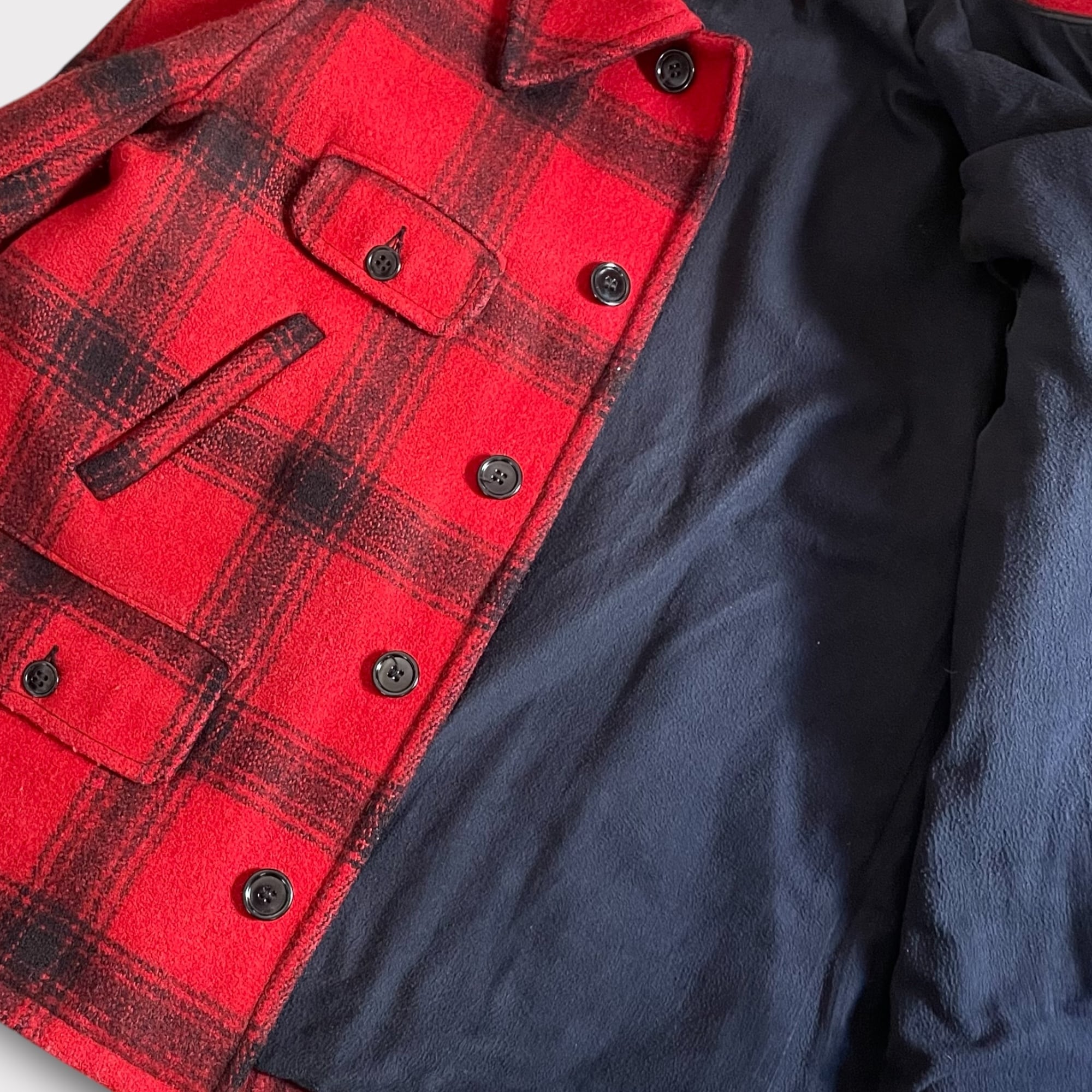 50s King O Wear オンブレ ウールジャケット 大戦 赤黒　プレイド 50〜60's KING O WEAR wool hunting jacket | MOISHO USED & VINTAGE