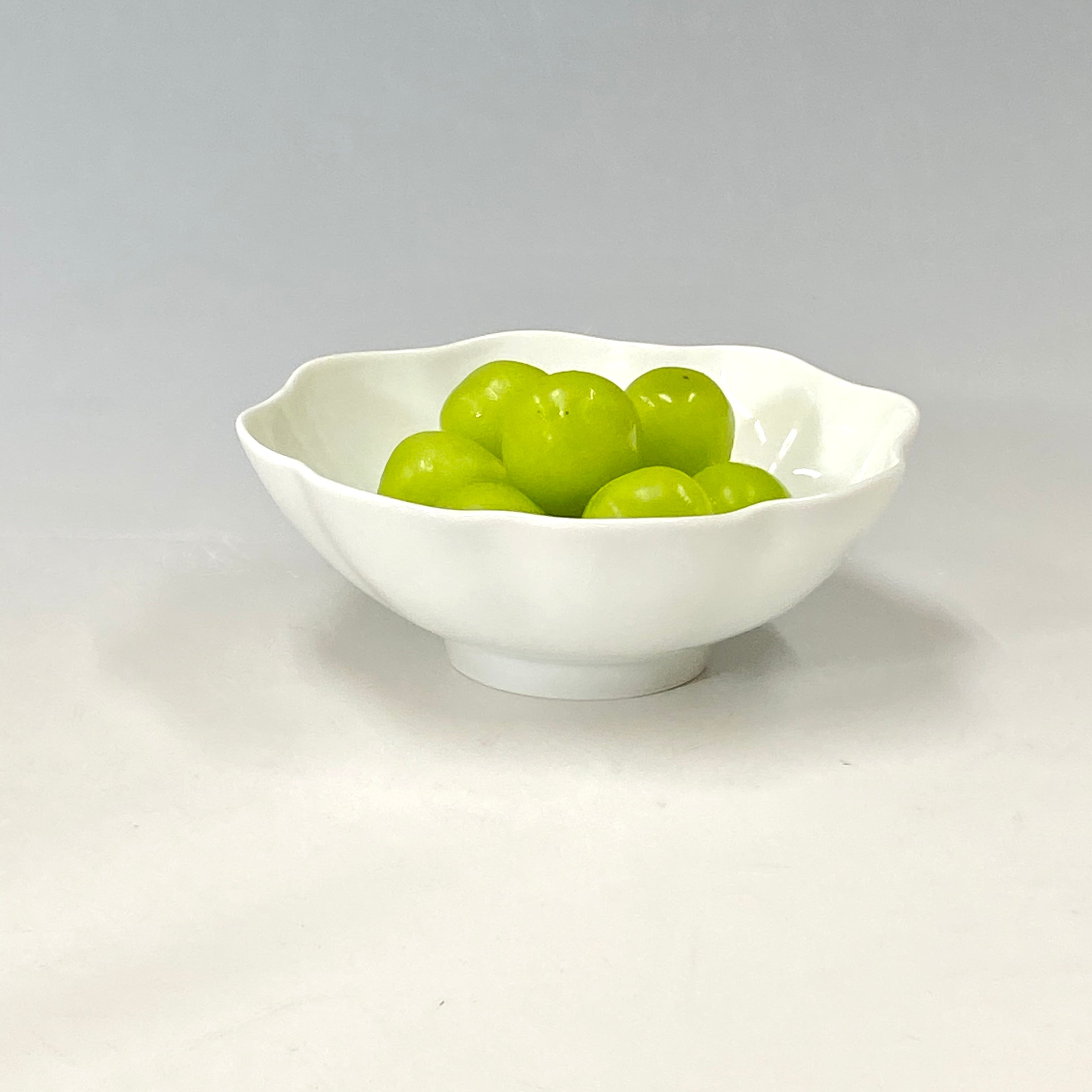 中尾純】白磁輪花鉢 | 中仙窯