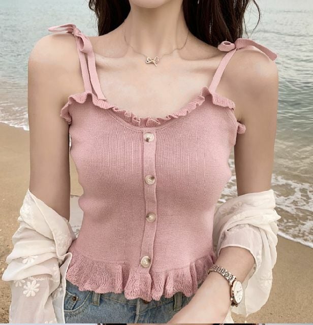 春 夏 レディース トップス かわいい タンクトップ キャミソール 二ッ