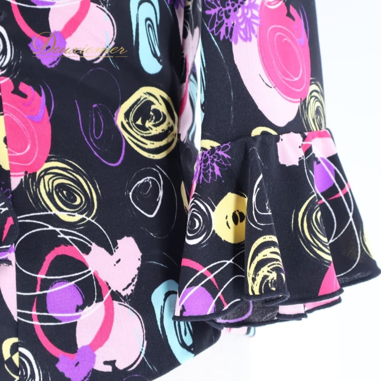 フラメンコ 衣装 ブラウス トップス ブラック系 ピンク系 パープル系 黒 紫 ピンク 柄 模様 賑やか 華やか ダンス パーティ 発表会 フラメンコ用 レディース カラフル 模様入り 個性的 フォーマル イベント用 パーティー用