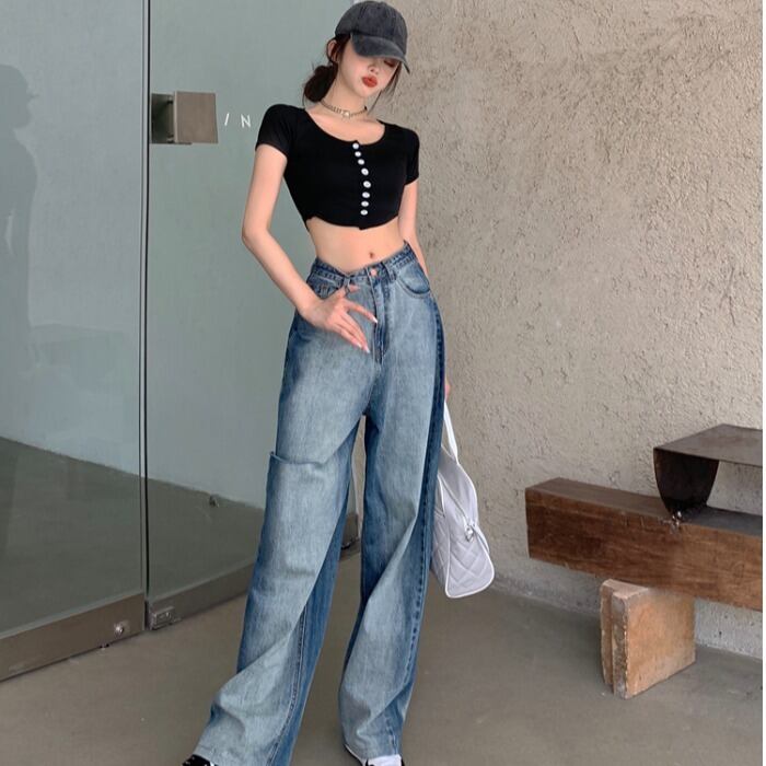 パンツ オータムハイウェストウェストジーンズ 秋物 ドラファッションホール11829904428