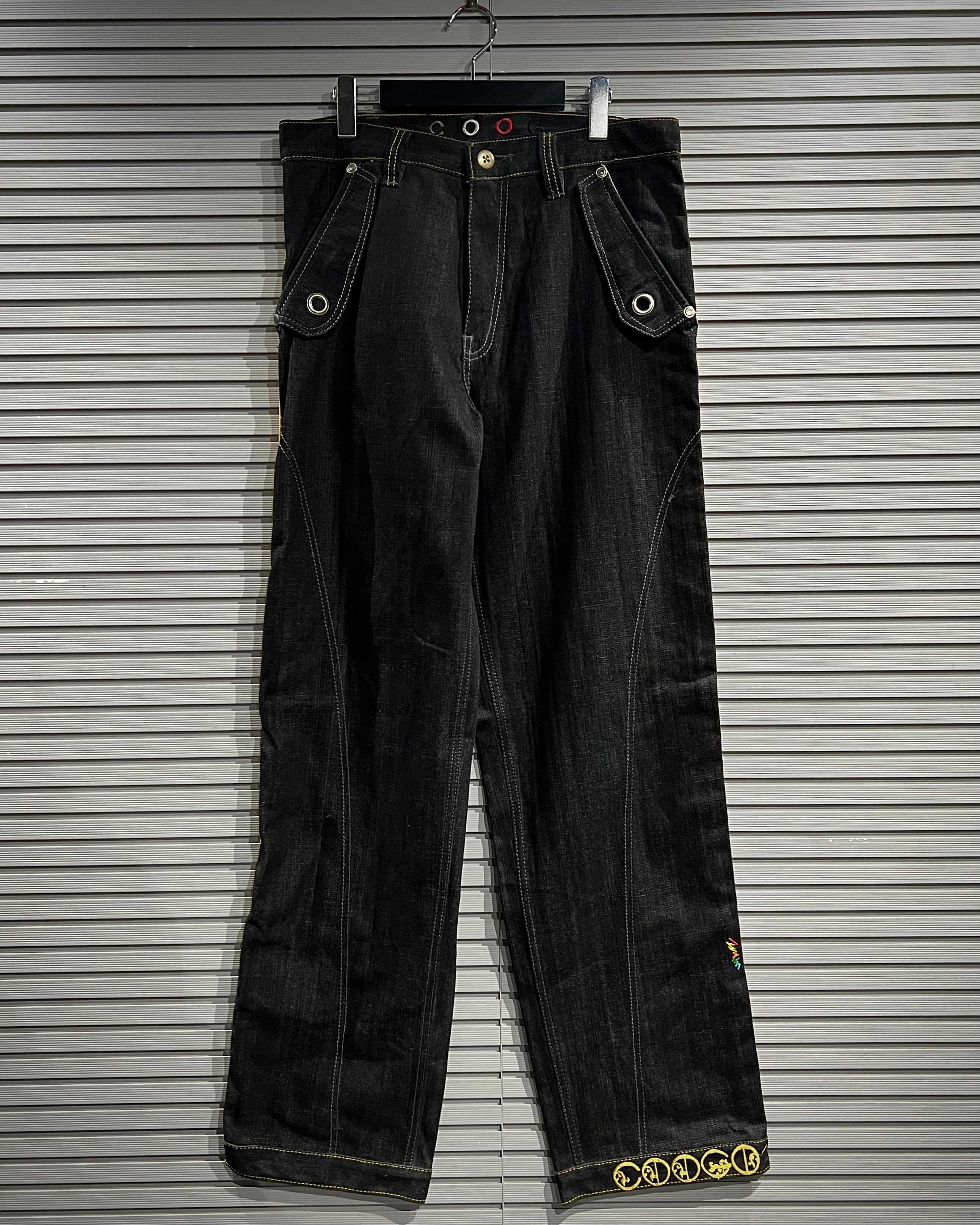 X VINTAGE】 “COOGI” Line Design Black Denim Pants | Caka(カカ