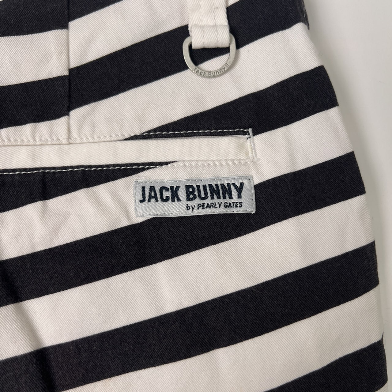 Jack Bunny ジャックバニー PEARLY GATES ボーダー ハーフパンツ ショーツ 4/ブラック ホワイト/ゴルフ