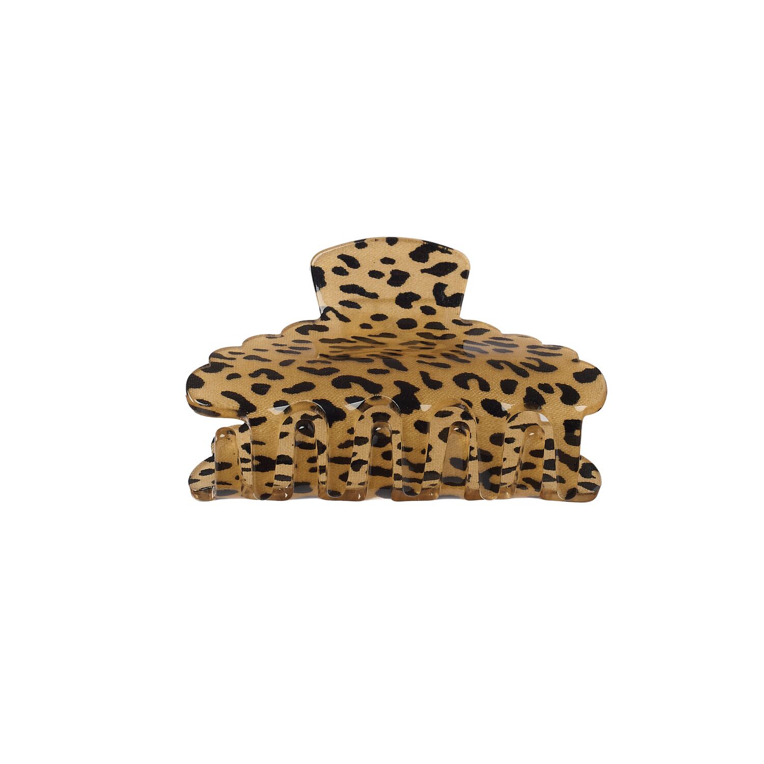 CLW2518:Leopard Love Scalloped Claw Clip-LEOPARD