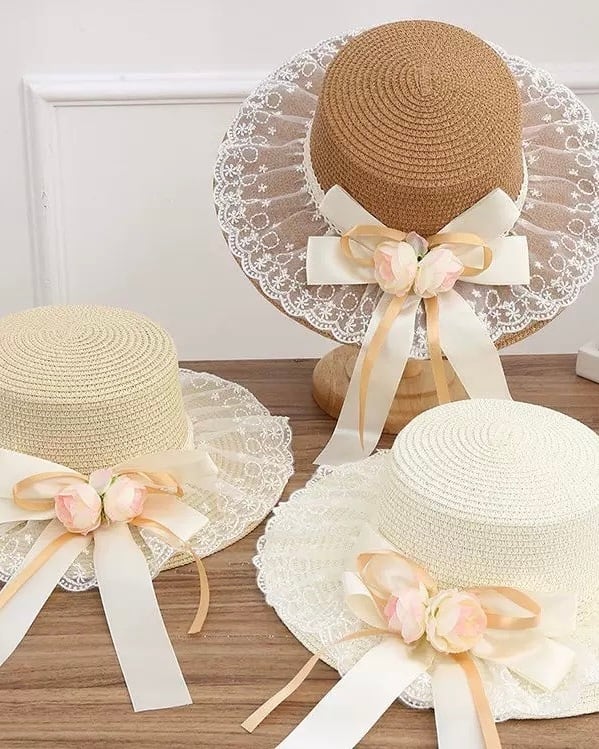 ローズリボンレースストローハット(3 colors) 2508501