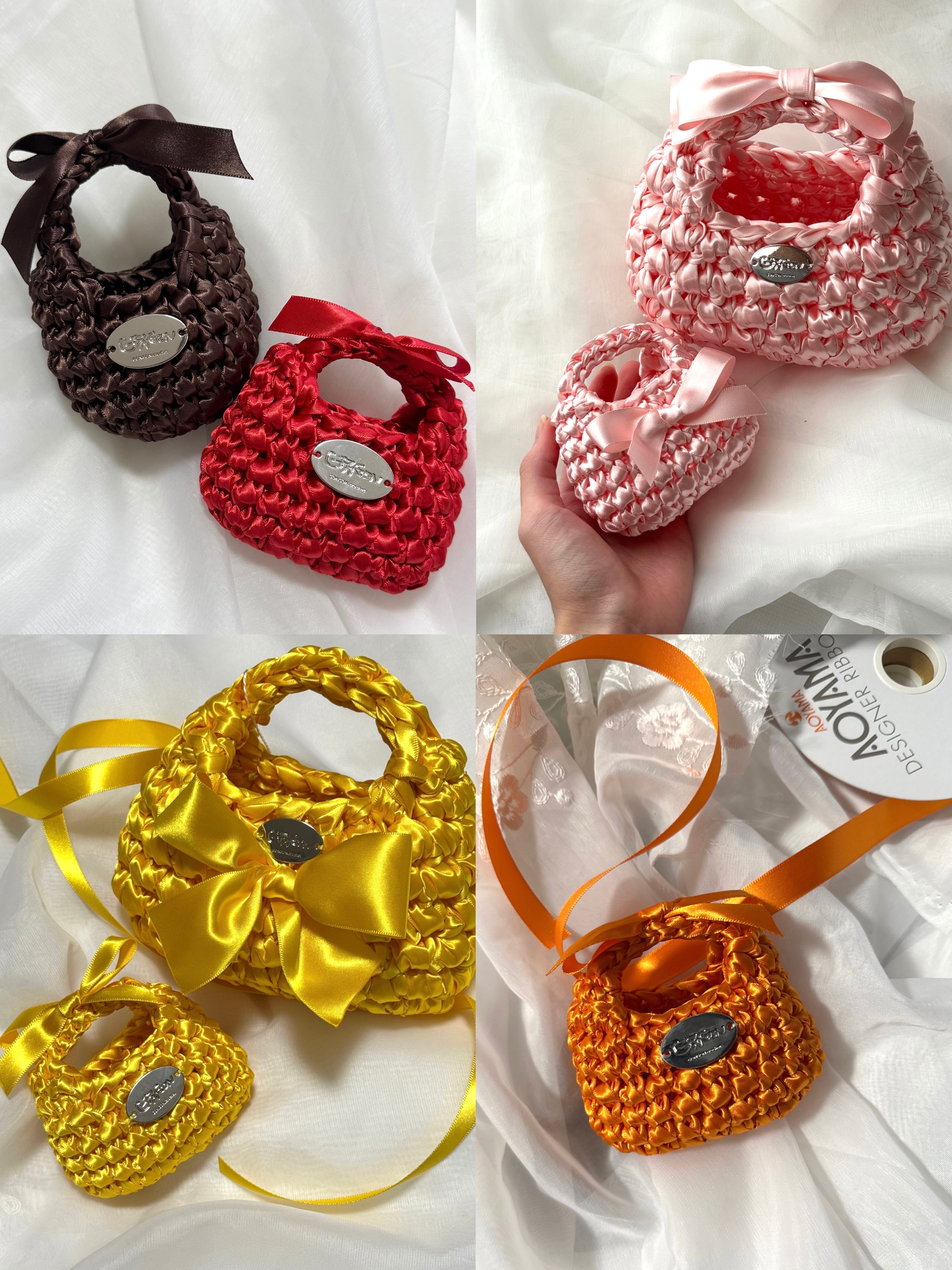 satin ribbon bag Micro / triangle・balloon