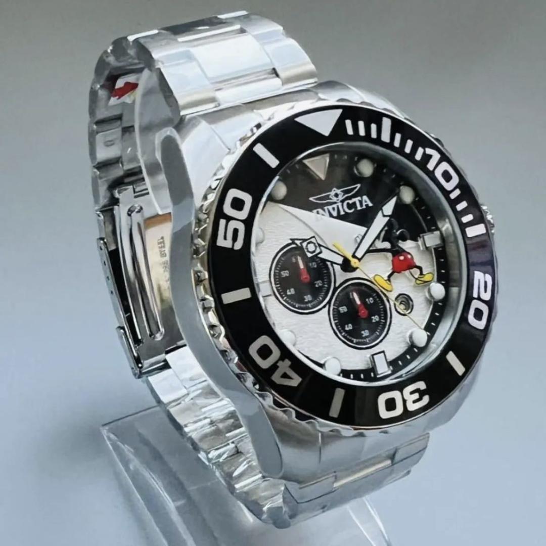 INVICTA インビクタ 腕時計 新品 未使用 ディズニー コラボ ミッキー メンズ シルバー 個世界限定 ブラック クロノグラフ クォーツ  電池式