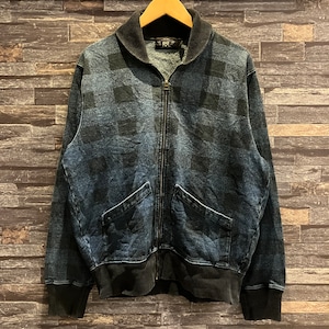 RRL INDIGO CHECK SWEAT JACKET