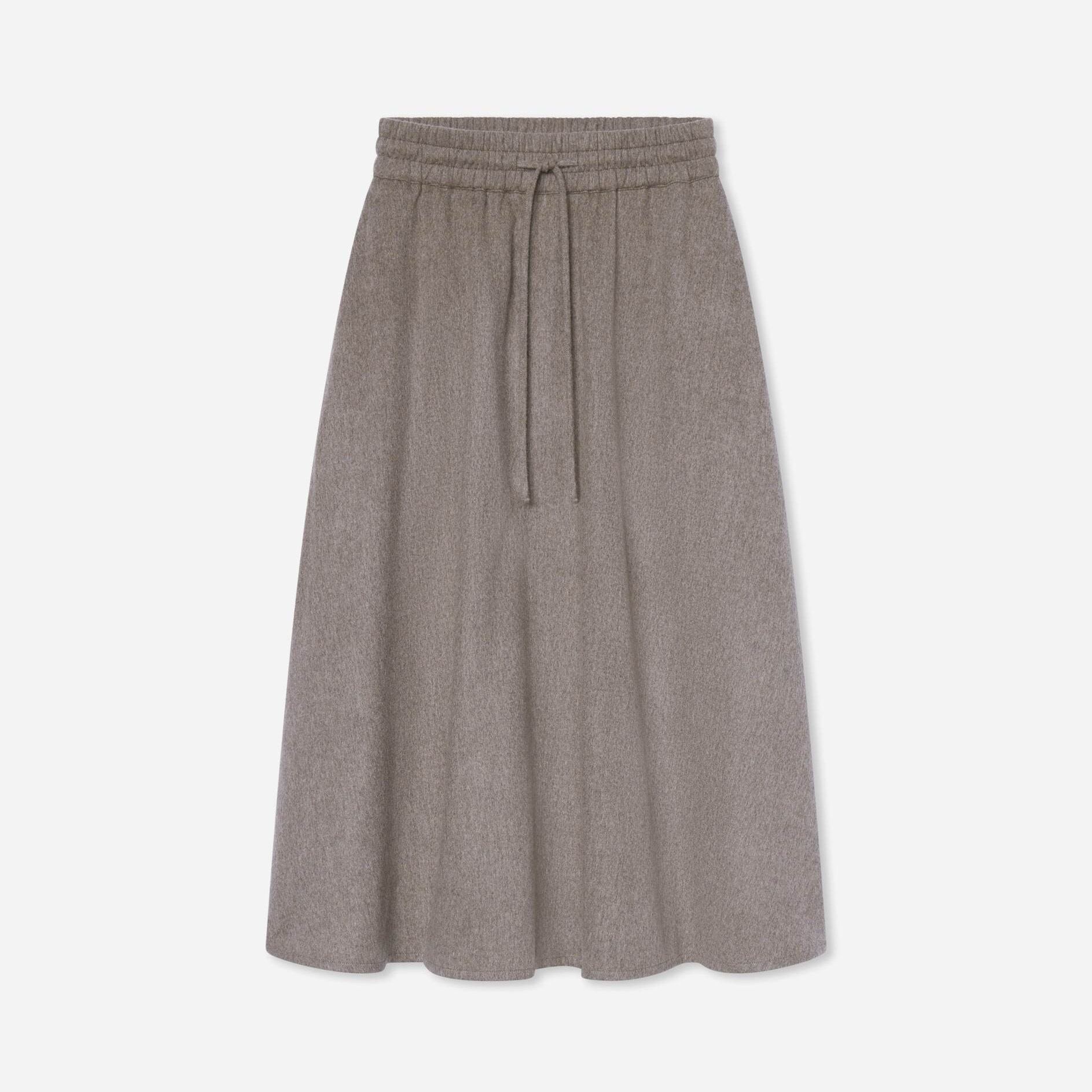 CO DRAWSTRING MIDI SKIRT OATMEAL
