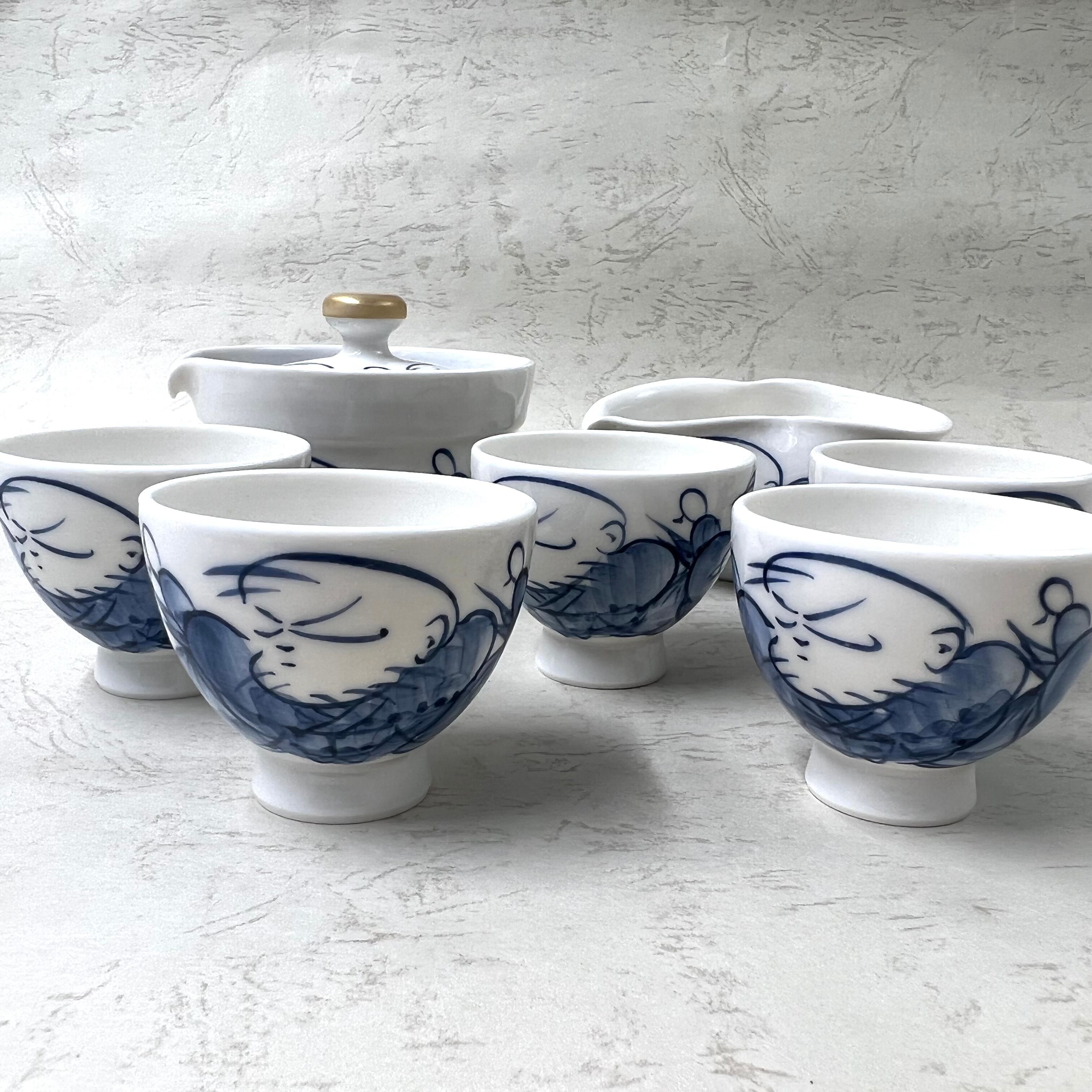 陶あんHAPPY SET伝統工芸染付 オーバル皿 SET