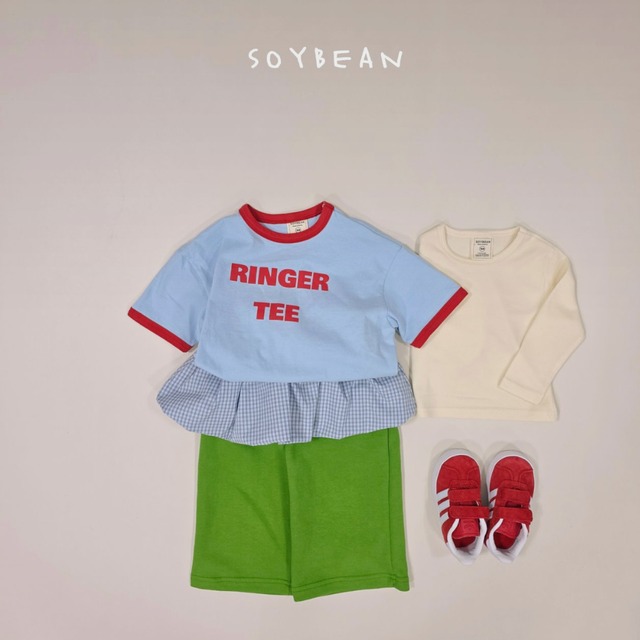 《送料無料》予約:チェックパンプキンワイドパンツ【soybean】※ジュニアサイズ