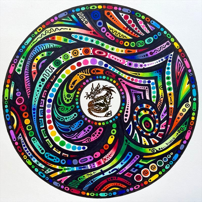 神聖幾何学アート【ブルームーンに抱かれて2】