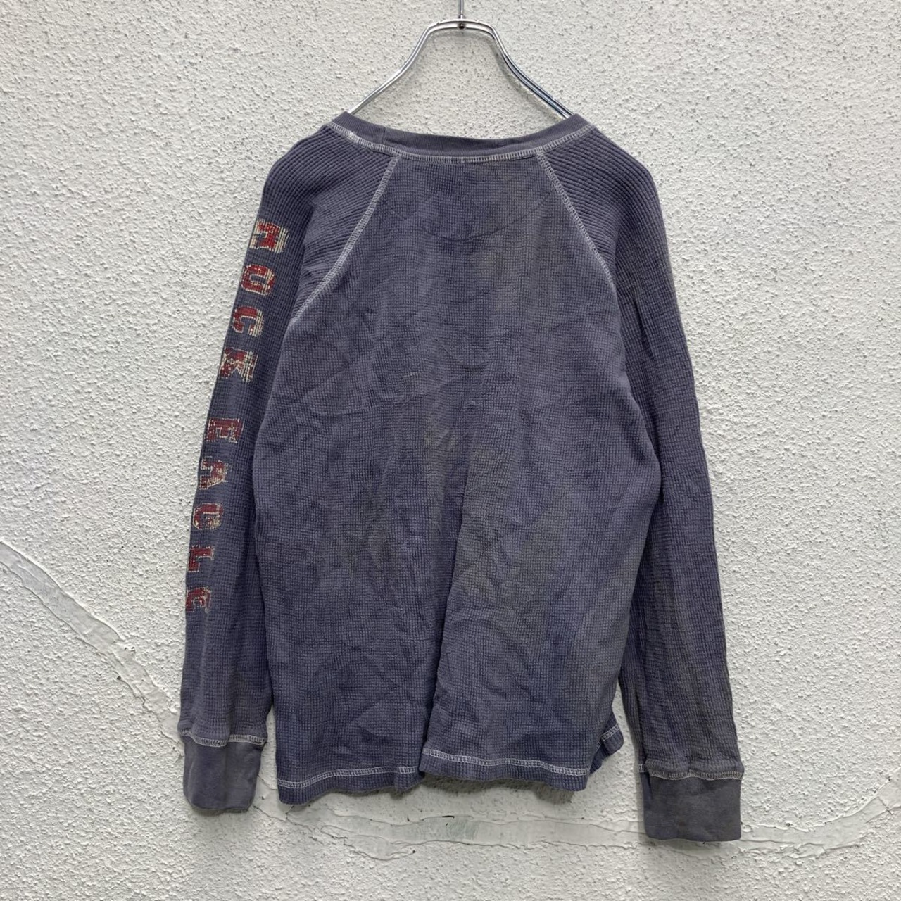 FADED GLORY 長袖 サーマル Tシャツ ユース L グレー レッド ホワイト 