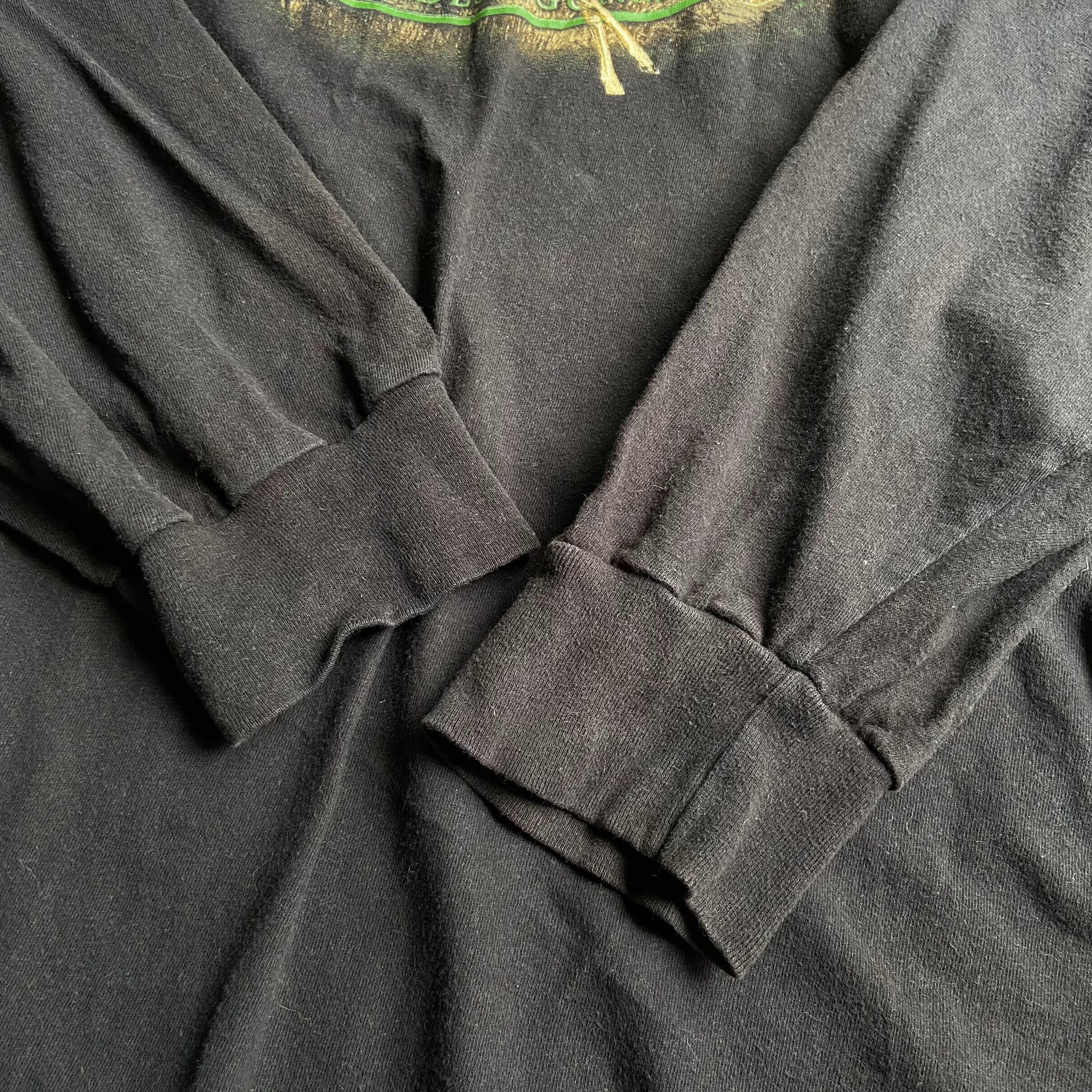 メンズ 鹿 アニマル 長袖 Tシャツ ビッグサイズ XL USA古着 ネイビー 