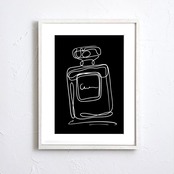 EAU DE PARFUM N°4｜香りの余韻を描くミニマルパフュームアート｜上質な空間に気品を添える一枚｜A4ポスター