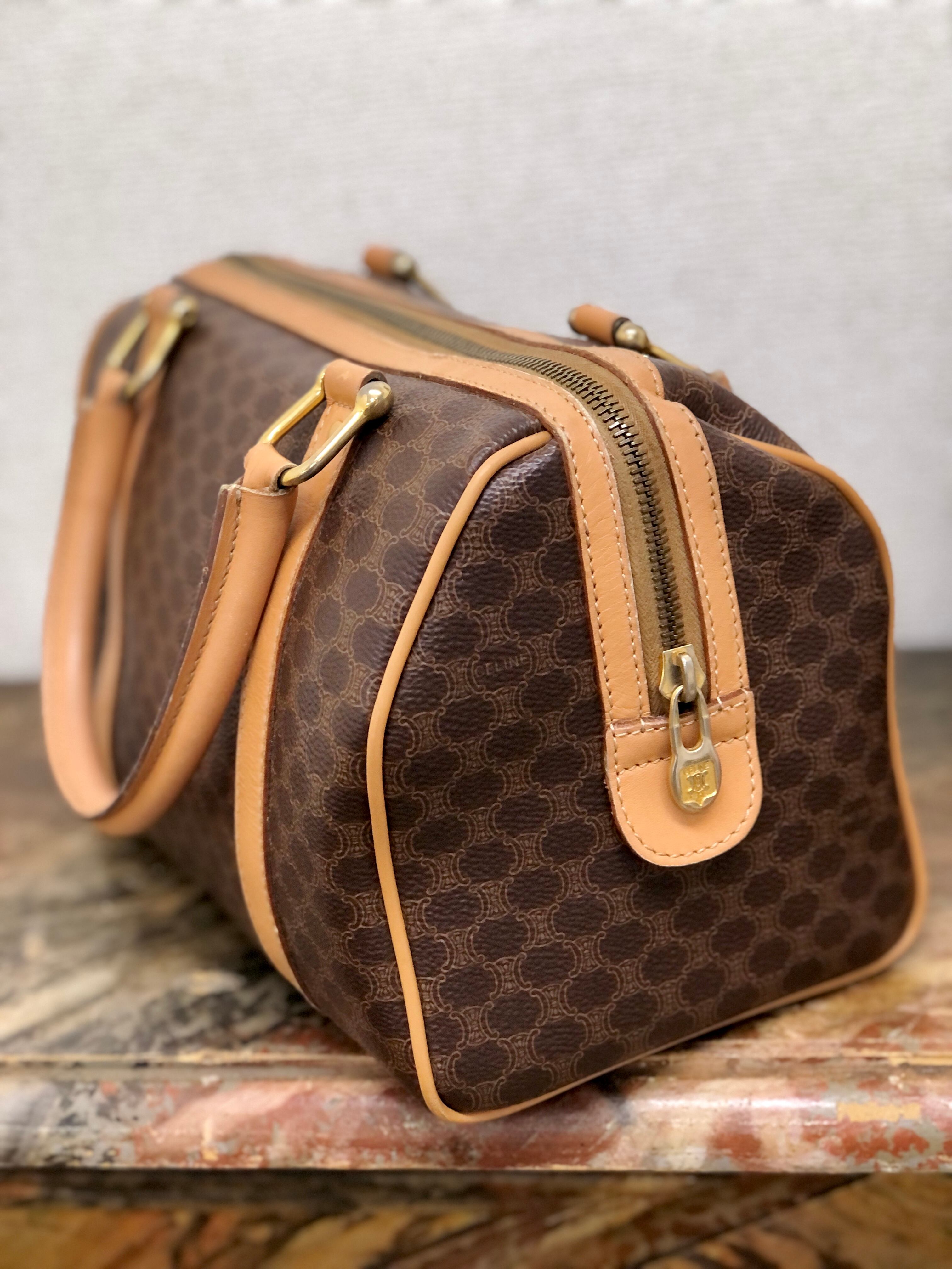 日本直送 名牌中古包 】CELINE セリーヌ マカダム ブラゾン型押し PVC