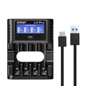 【特価処分】XTAR L4 Pro 充電器 1.5V 単3 単4 リチウム電池と1.2V AA/AAA ニッケル水素電池充電器【放電機能】【リフレッシュ機能】