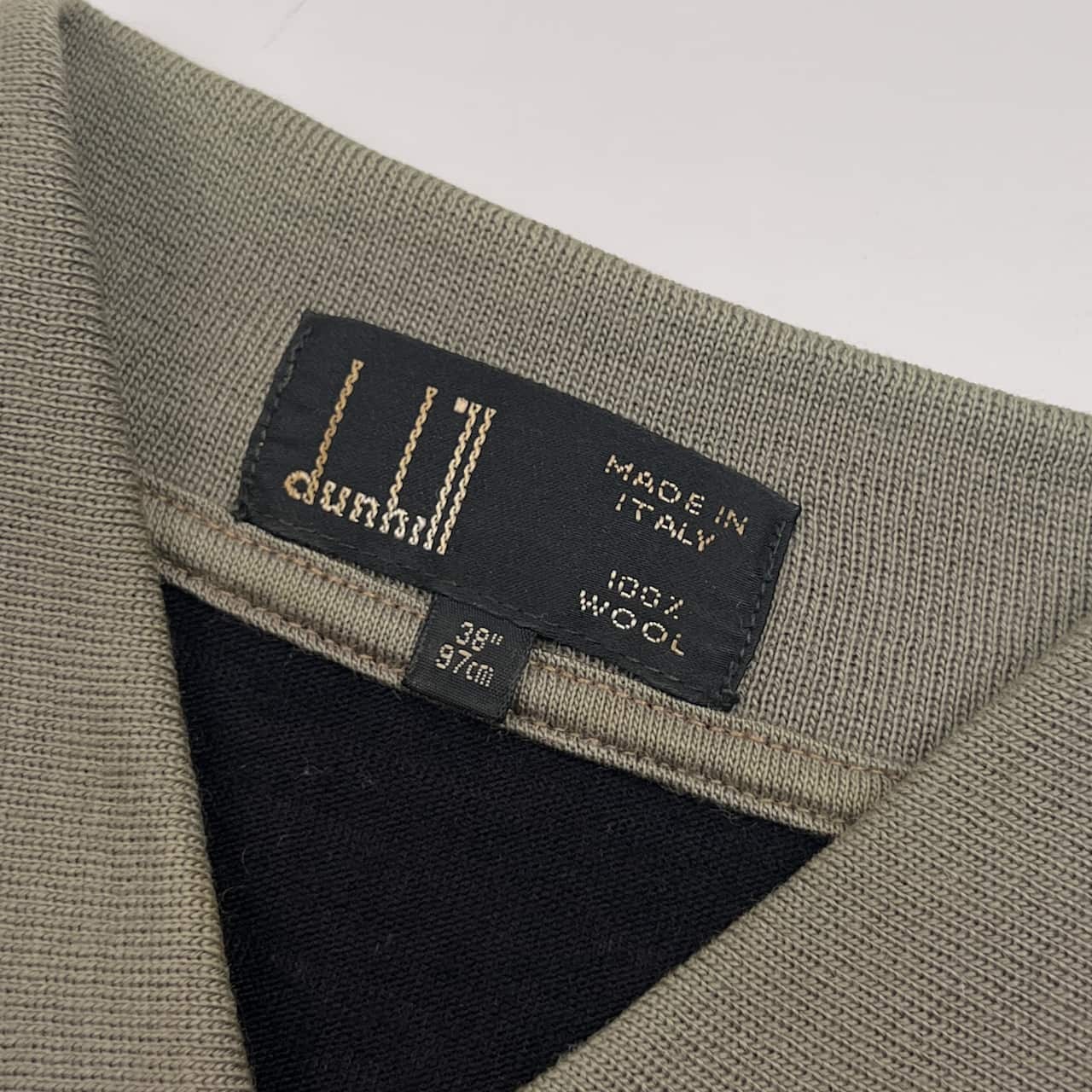 イタリア製 dunhill ダンヒル 長袖 ポロニット 38/97cm /ブラック メンズ