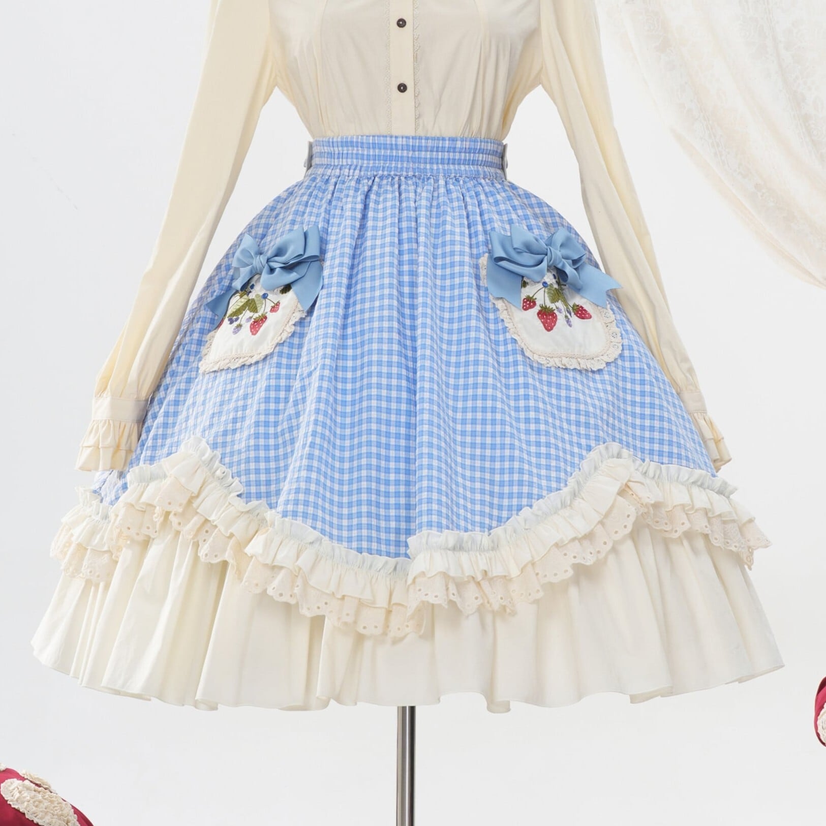 ストロベリー・リボンブーケ いちごアップリケスカート | HoshibakoWorks