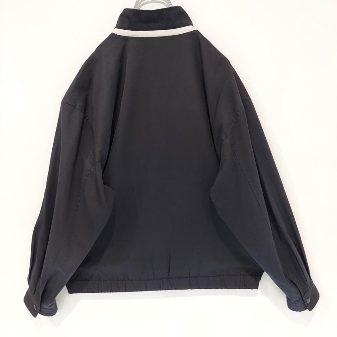 イヴサンローラン ナイロンジャケット ブルゾン 刺繍 紺 白 M 10738  