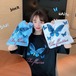 【★送料無料★】Tシャツ 半袖 韓国ファッション レディース レディースファッション 蝶 バタフライ オーバーサイズ ゆったり 大きめ ストリート DTC-616679627248