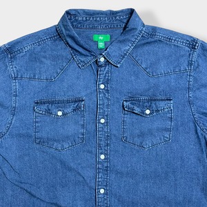 【dip】デニムシャツ カジュアルシャツ ウエスタンシャツ XXL ビッグサイズ 長袖シャツ ディップ US古着