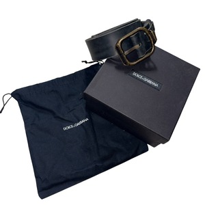 DOLCE&GABBANA bit design black leather belt