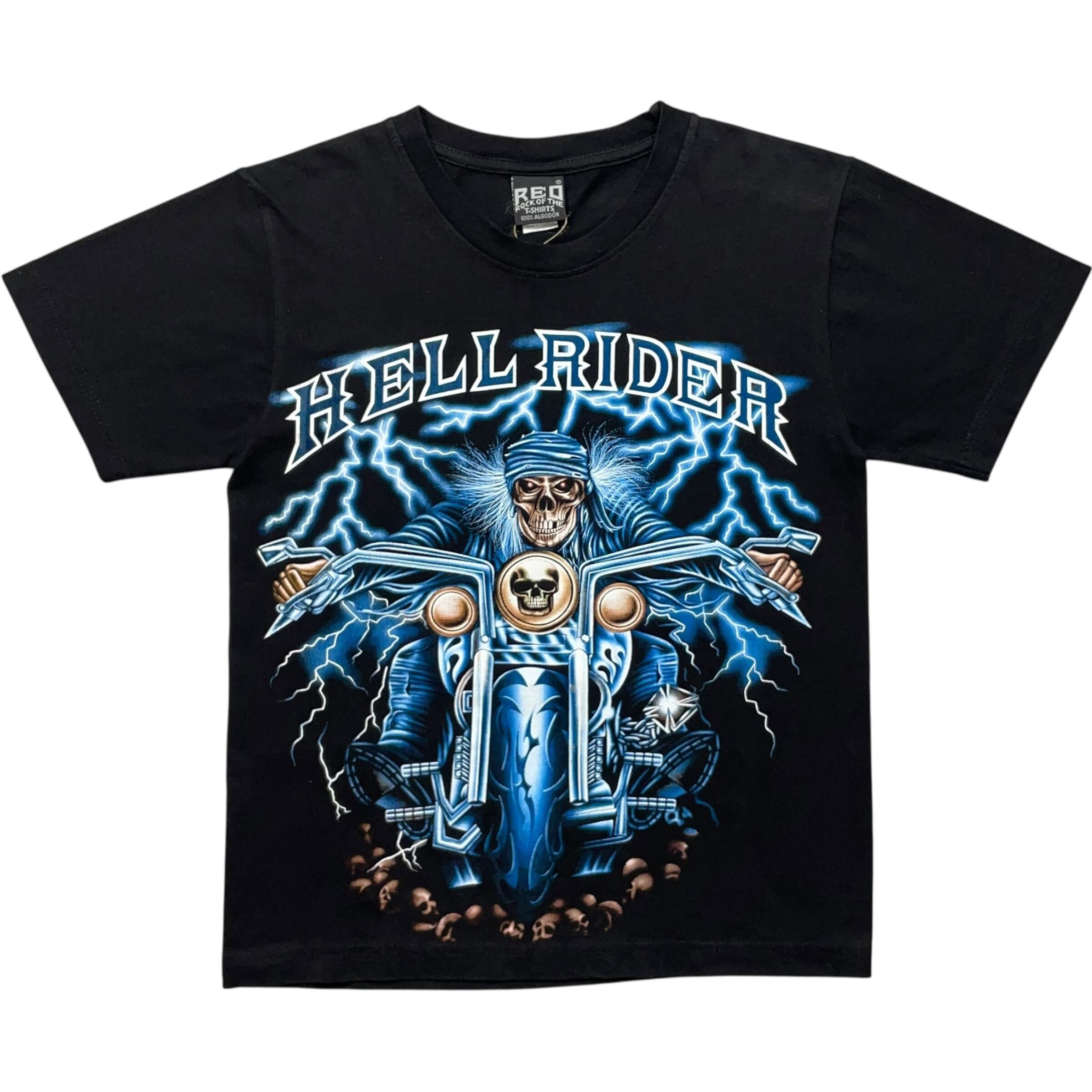 《S》RED ROCK OF THE T-SHIRTS バンドTシャツ HELL RIDER 両面プリント ブラック no.8475
