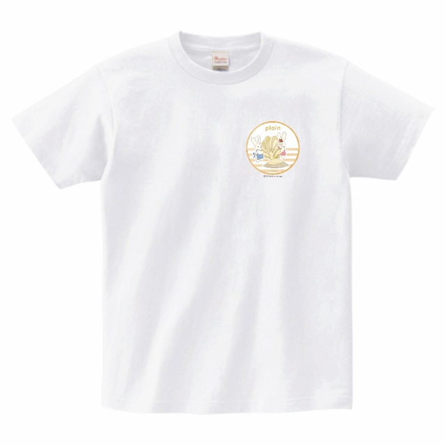 Tシャツ　胸元　ぱくぱくクッキー　プレーン　ホワイト　S/M/L/XL