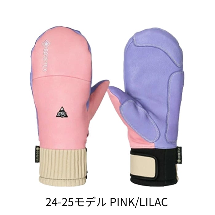 【新品】POW スノーボード グローブGORE-TEX レザー ピンク ミトン 新品】POW スノーボード グローブGORE-TEX レザー ピンク ミトン