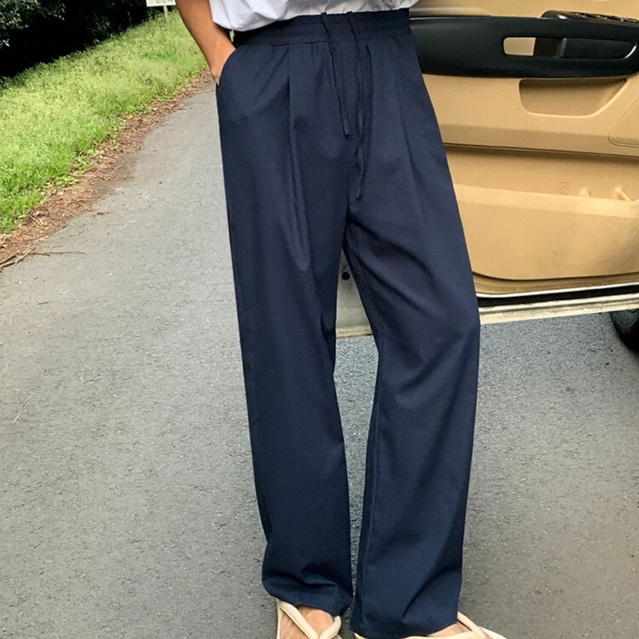 ルーズリネンワイドパンツ　MT0080429