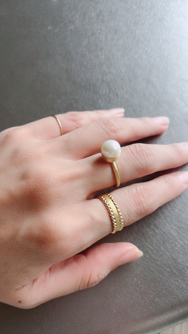 10mm淡水真珠シンプルリング