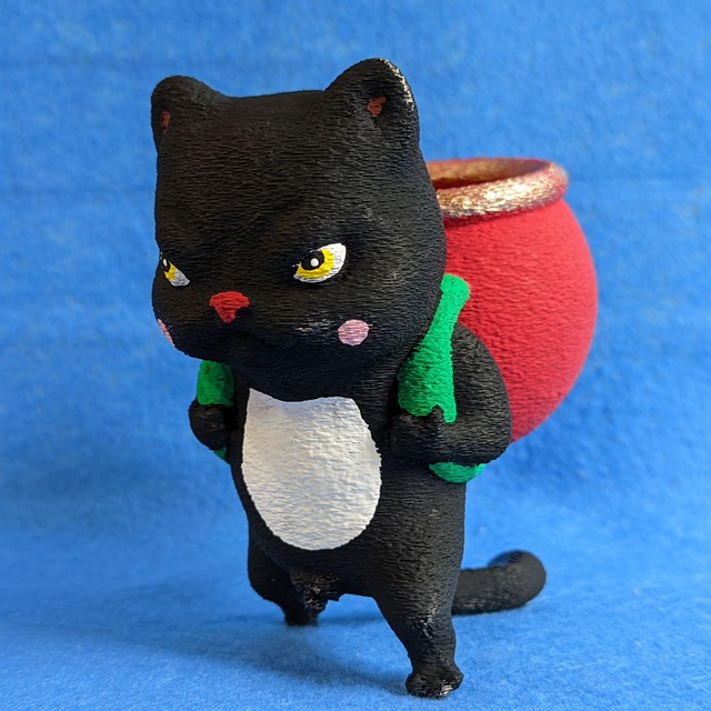 ネコポット　黒猫