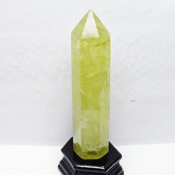 シトリン 六角柱 シトリンクォーツ ポイント 台座付属 一点物 152-4180