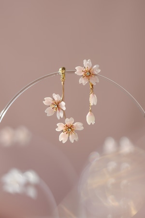 満ちる春 naturalpink 耳飾り 14kgf