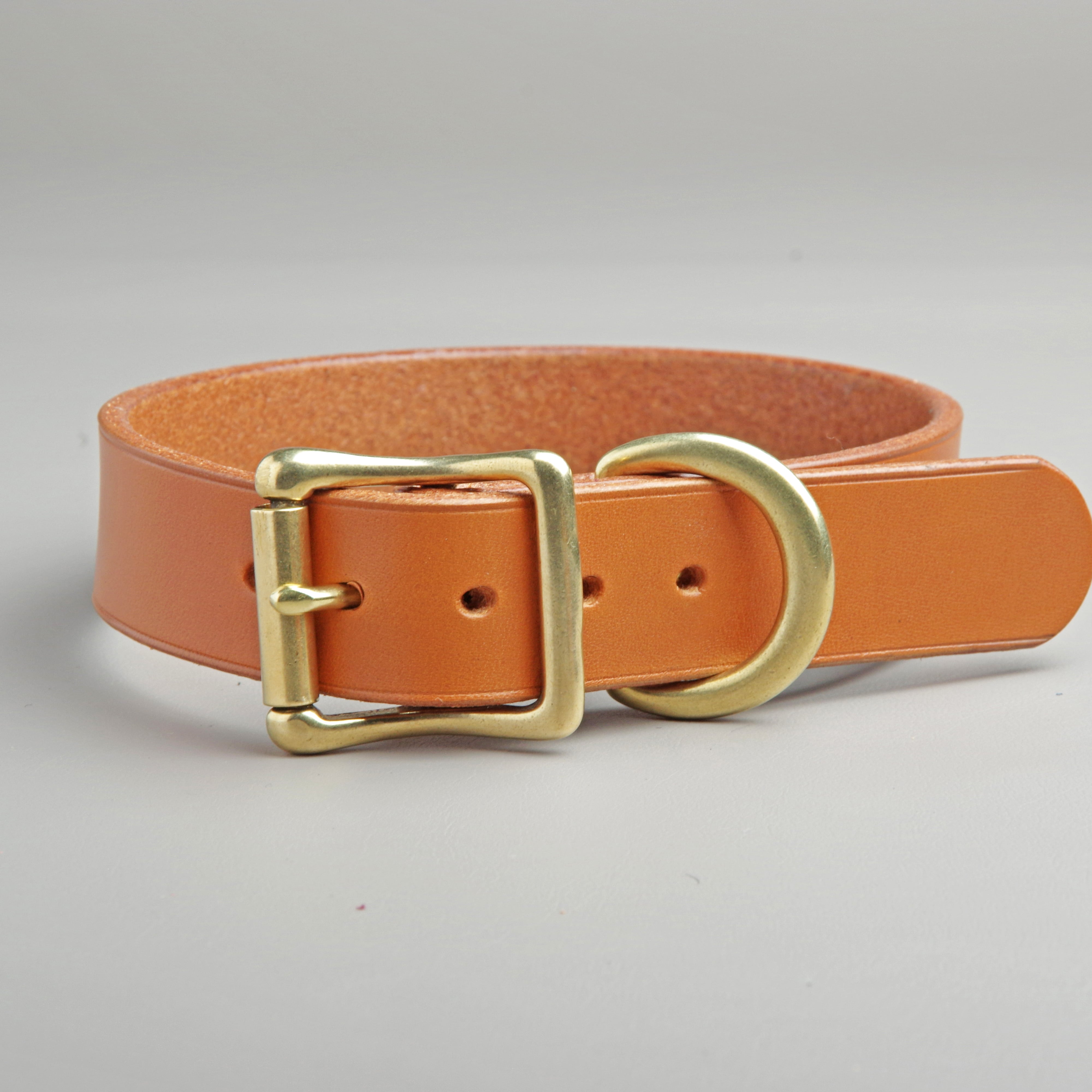 本ヌメ革の首輪 【小型～中型犬サイズ】 | 革と真鍮 犬の首輪の専門店