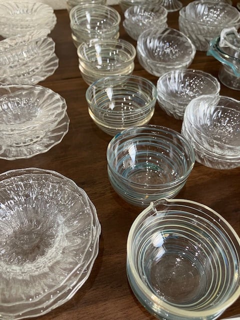 選べませんが安いシリーズ 3点購入(豆皿・豆鉢・小皿・小鉢・珍味入れ) 耐熱ガラス製